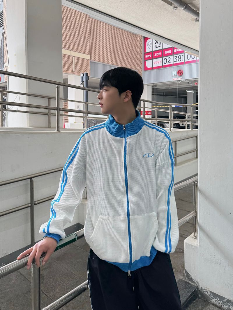 waffle track zip-up