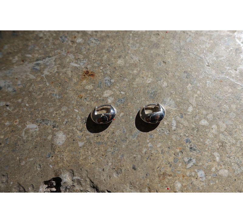 silver almond earrings 