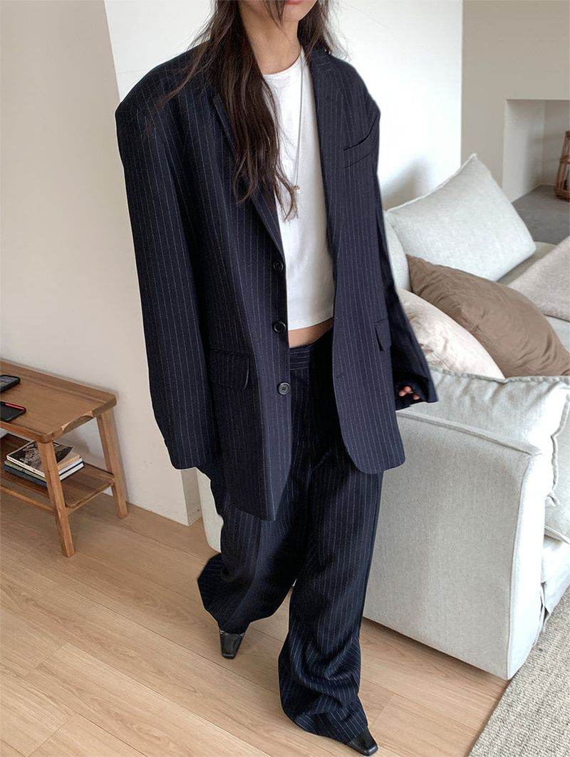 PAPERMOON PIN STRIPE BLAZER JACKET