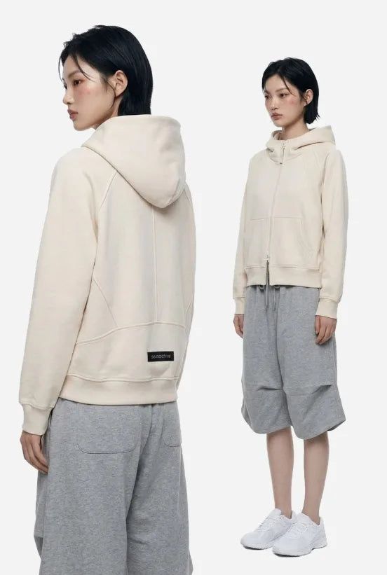 26FW★ [ EEUN MADE ] Raglan Crop Hood Zip-Up
