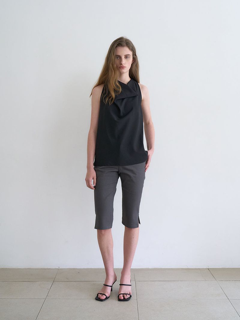 Celine cowl blouse (Black)