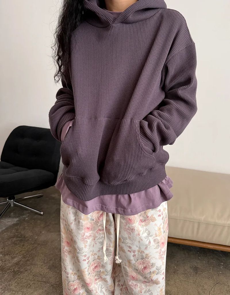 waffle crop hoodie