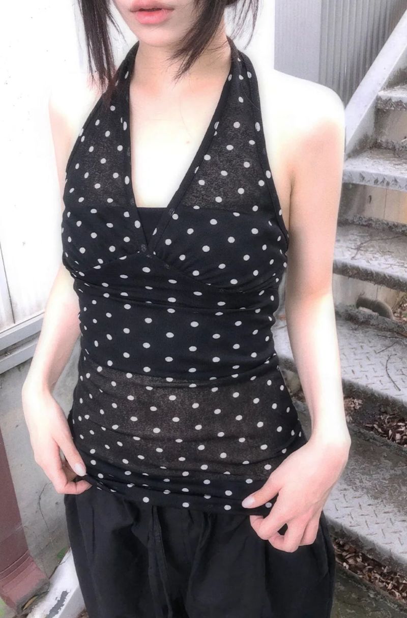 tie dot sleeveless