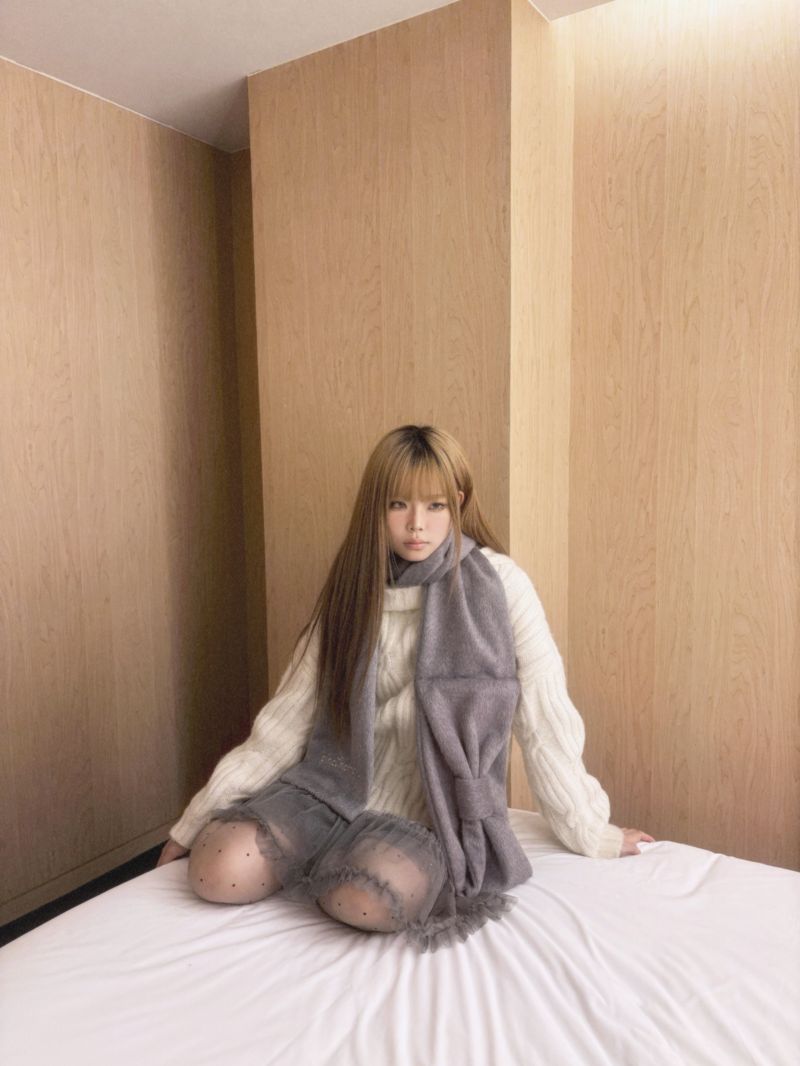 Ribbon Muffler_Fairy gray