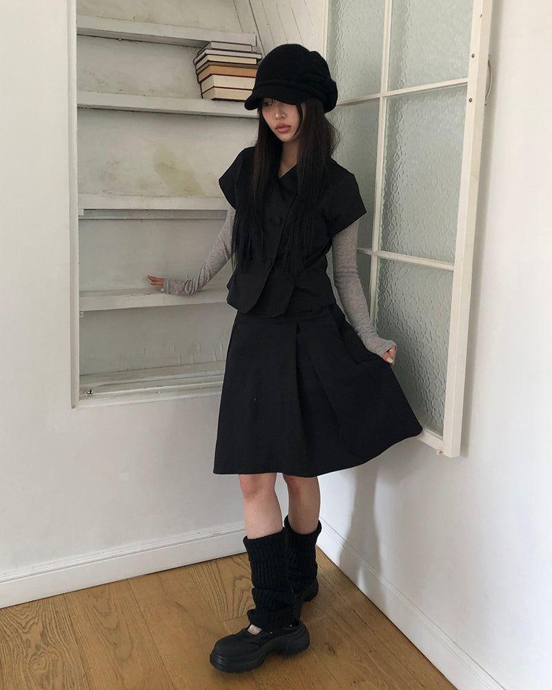 (Jacket) Jea bean button jacket midi skirt set