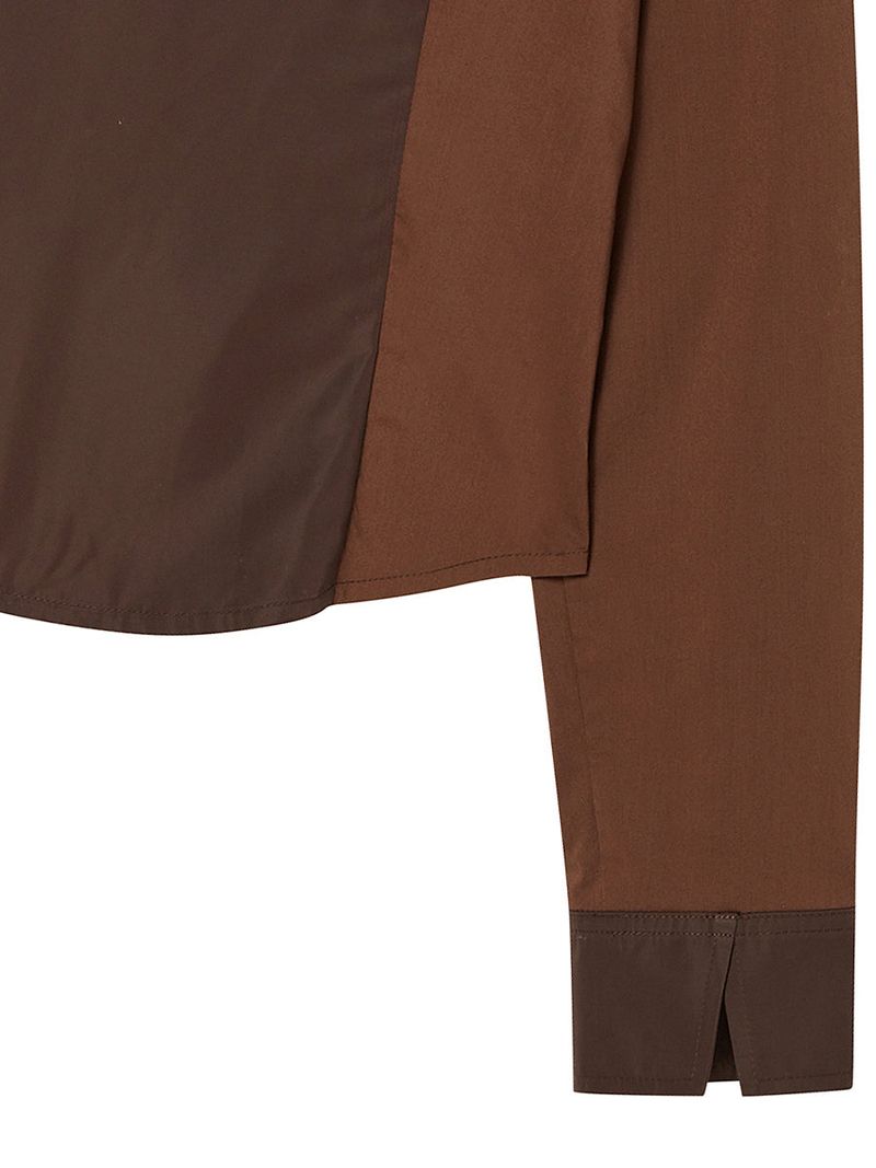 EYELET KNOT SHIRTS (BROWN)