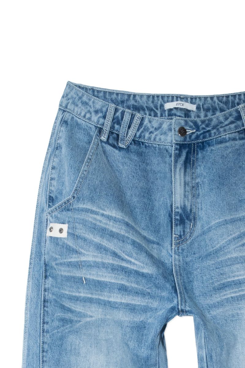 WASHED RAW EDGE DENIM (BLUE)