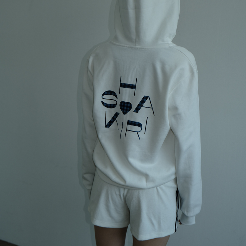 KIRIGIRL HOODIE ZIP UP _WHITE