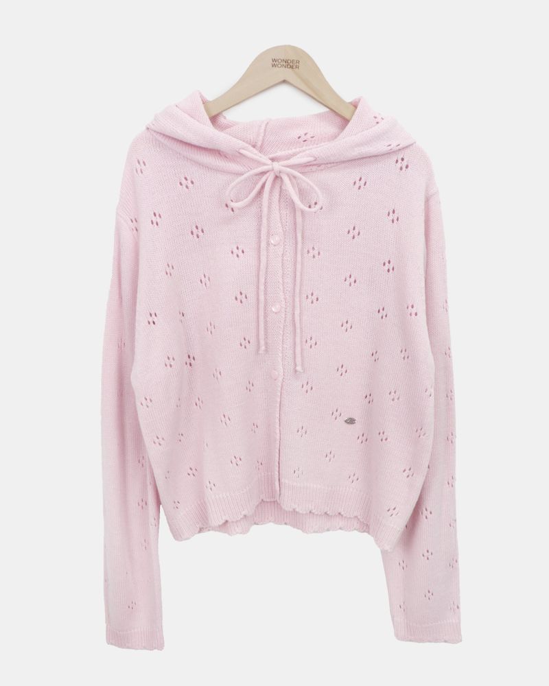 Mamel Punching Hood Knit Cardigan