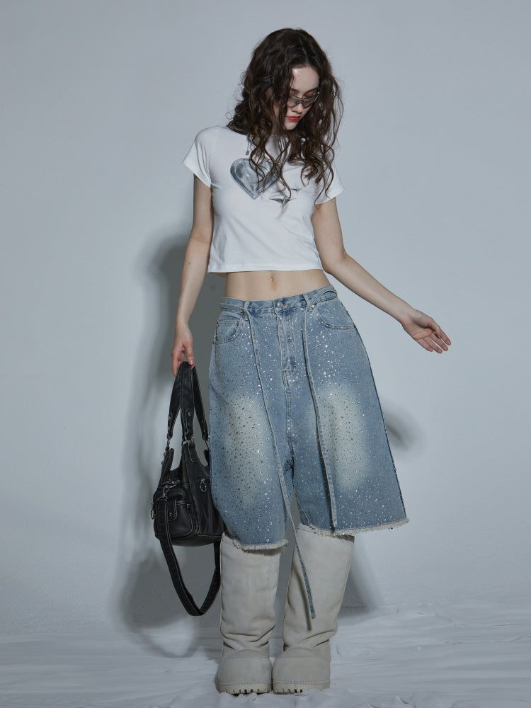 GATELESS（ゲートレス）の「DIA BERMUDA PANTS -LIGHT BLUE（Pants）」