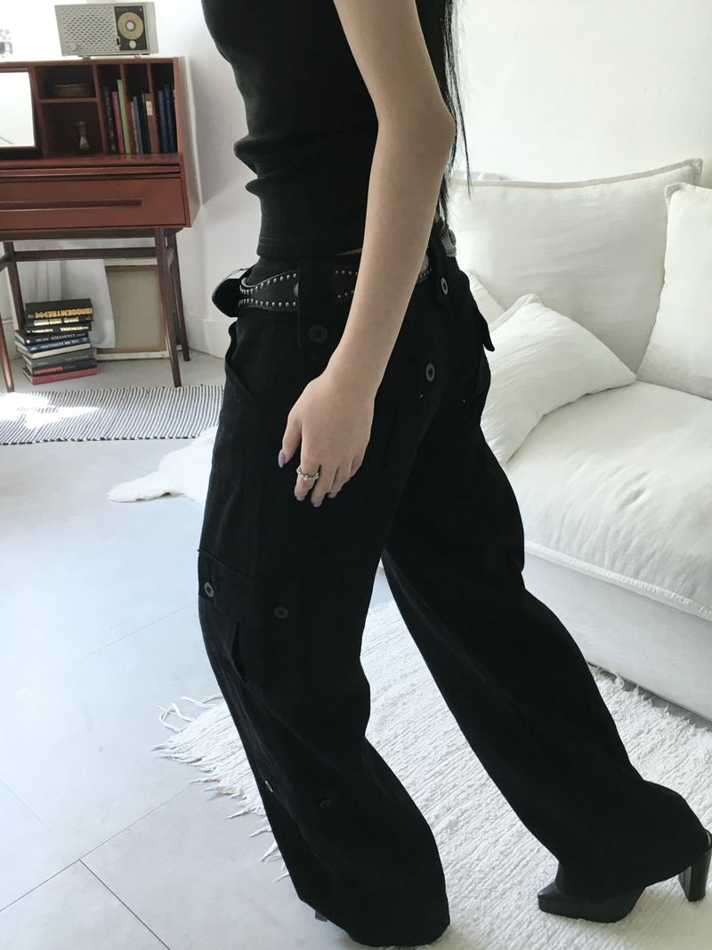 button cargo pants