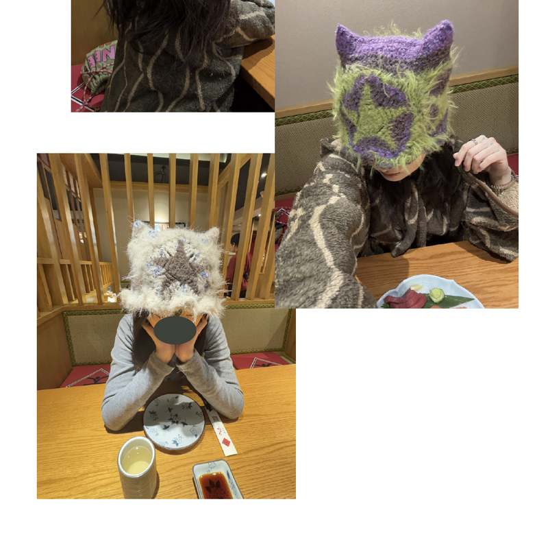 Handmade Star Granny Square Cat Hat