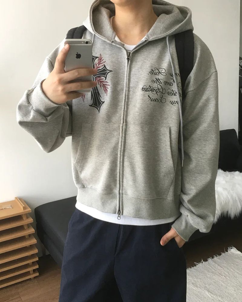 ノックスクロップボンデッドフーディージップアップ