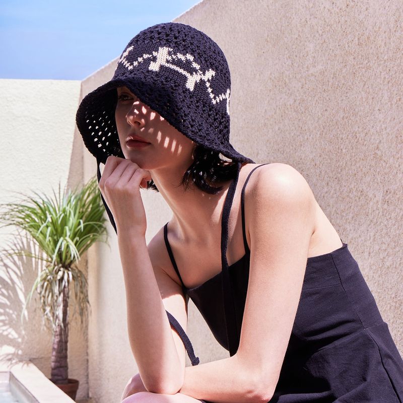 VA Digital Logo Punching Bonnet Hat / Black