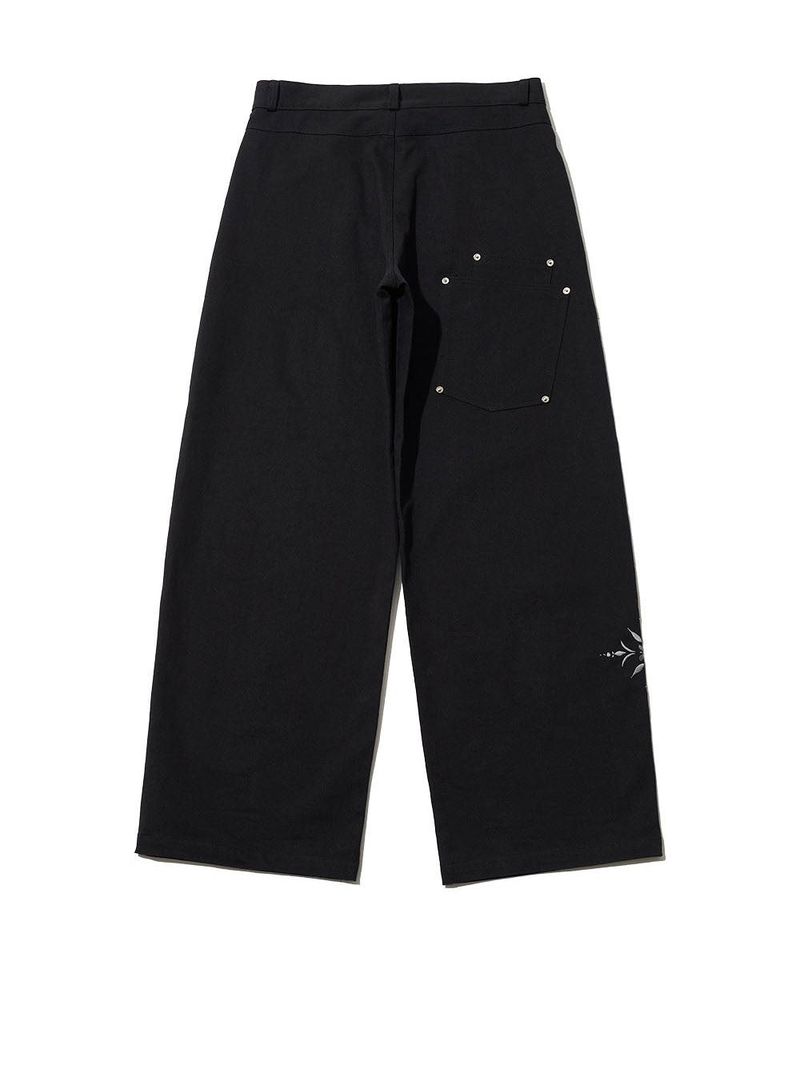 LOW-RISE FLOWER EMBROIDERY PANTS