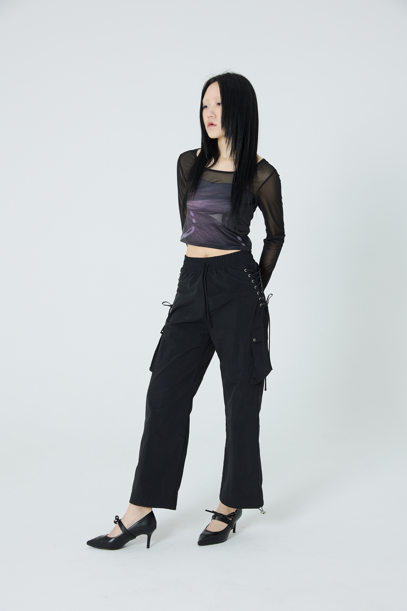 Eyelet pants