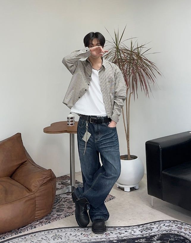 Tinead Crop Check Shirt