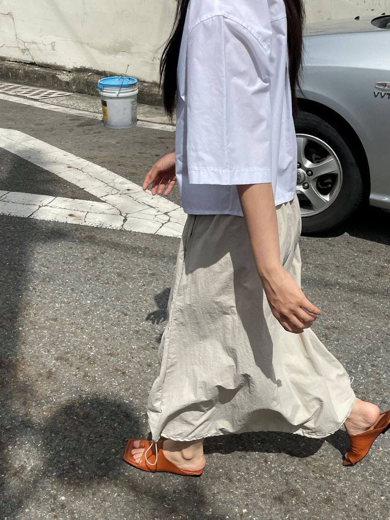 Pocket nylon string skirt