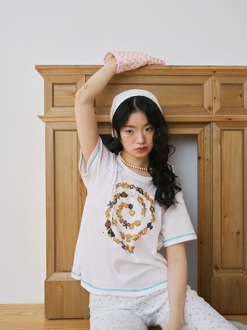 Cookie tshirt | short sleeves tshirt with real cookie print