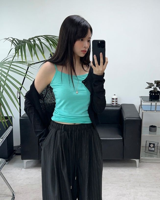 SATIIIZ（サティーズ）の「Rain-colored cropped sleeveless（Tops）」