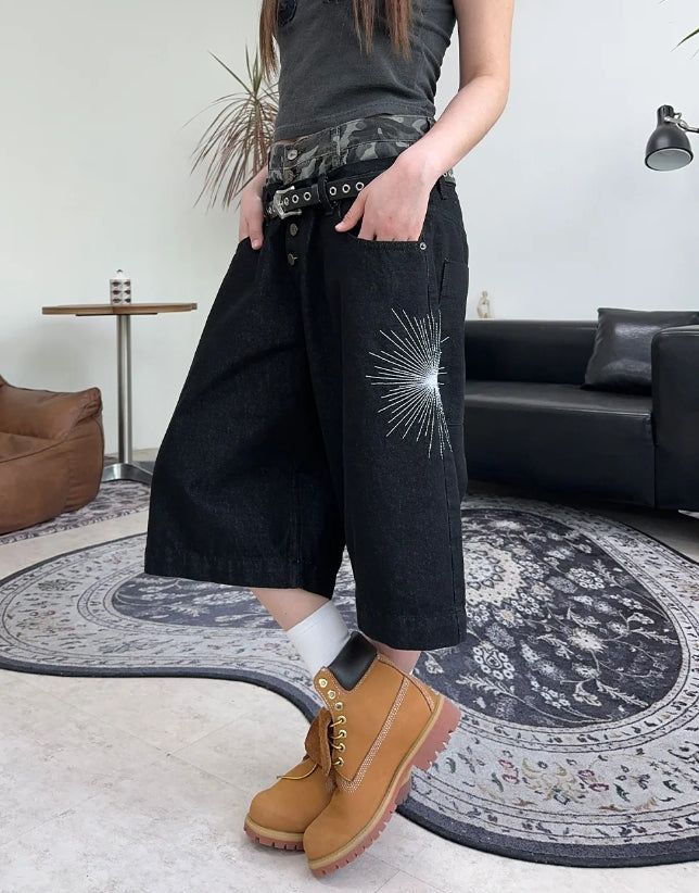 Radi camo sagging Bermuda denim pants