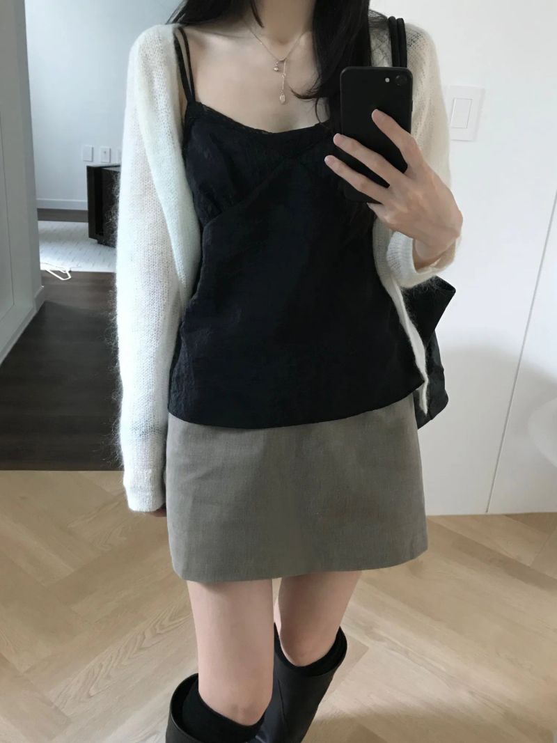 Mohair V-Neck Cardigan (2 colors)