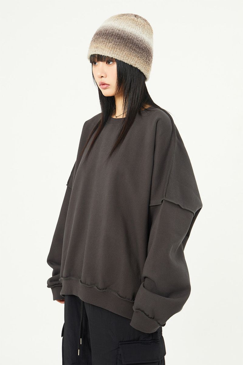 Raucohouse（ラウコハウス）の「Plain overlock fleece over sweatshirt（Tops）」