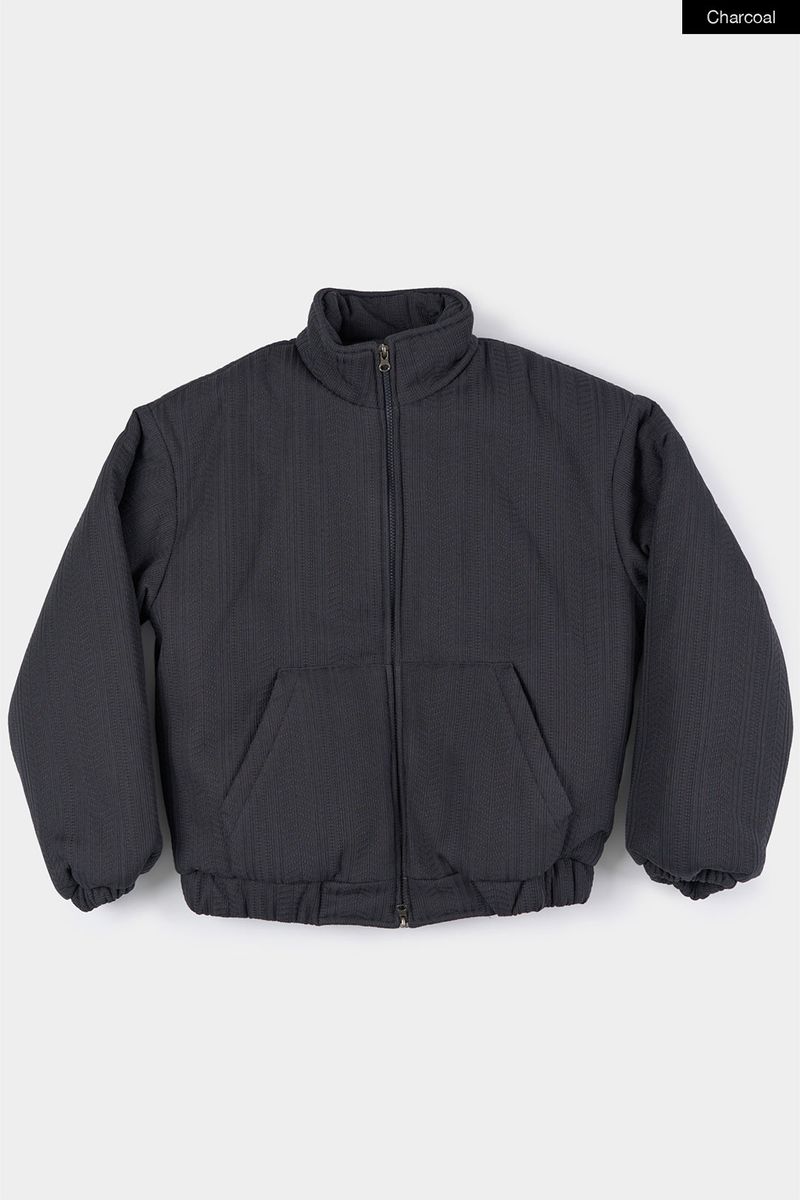 Woven line bomber jumper