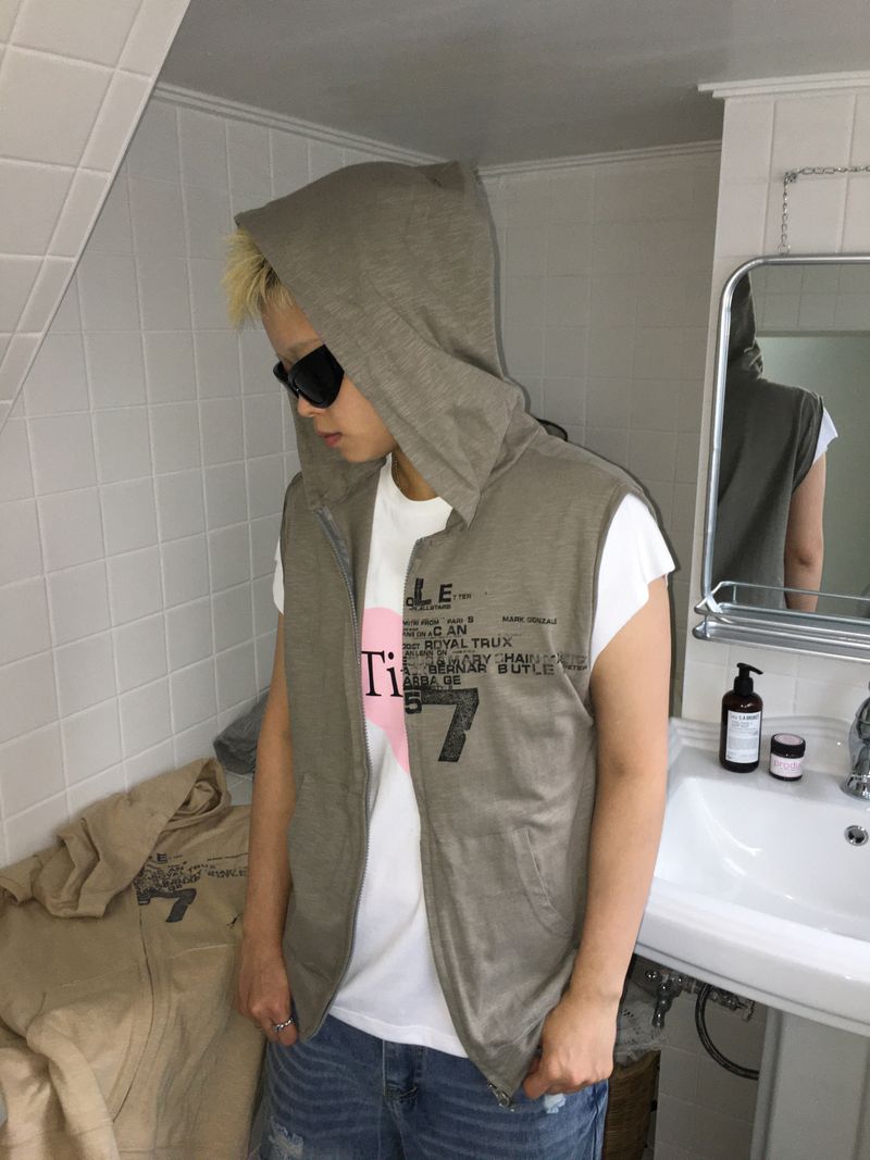 Vintage Hooded Vest(4c)