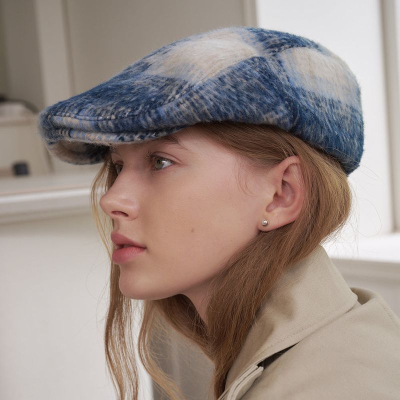 Tartan Check Hunting Cap (Blue Check)