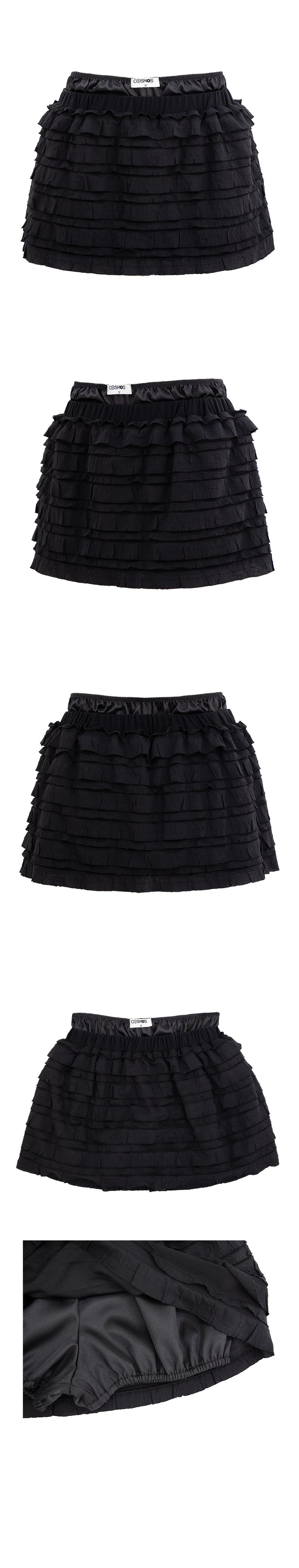 FRINGE SKIRT IN BLACK