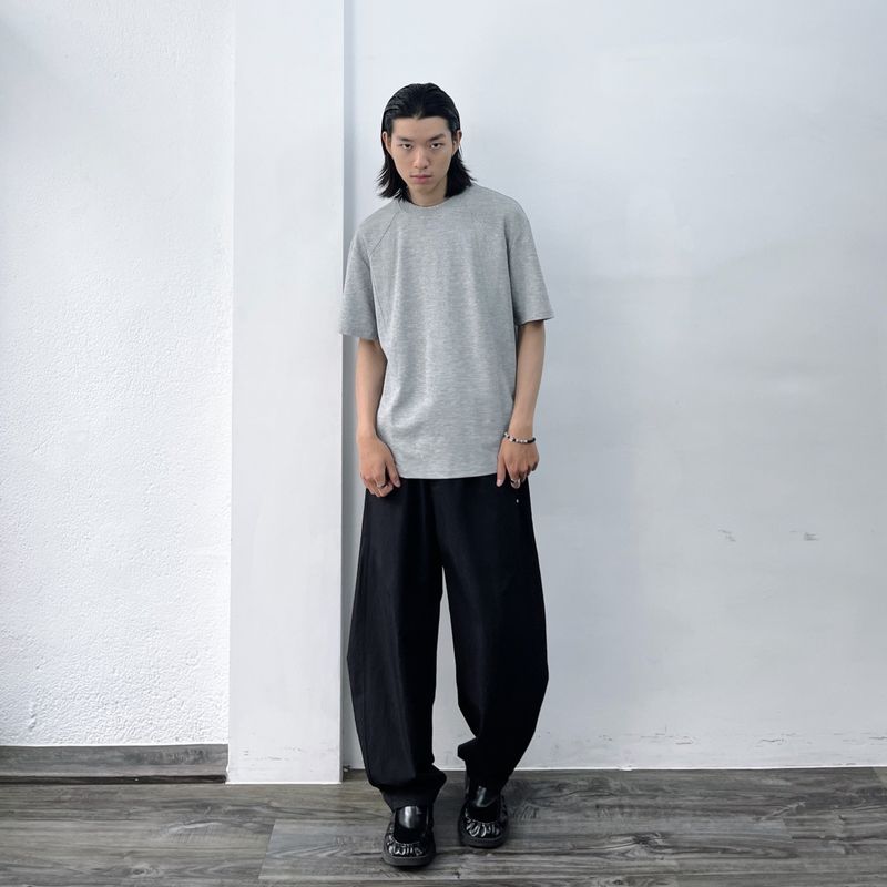 Side-Studded Structural Wide Pants