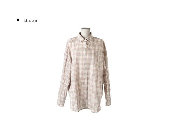 Coin Check Over Collar Shirt