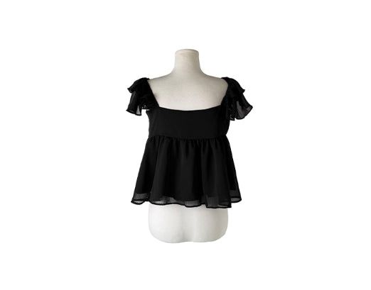Sean V Shirring Frill Sleeveless Blouse