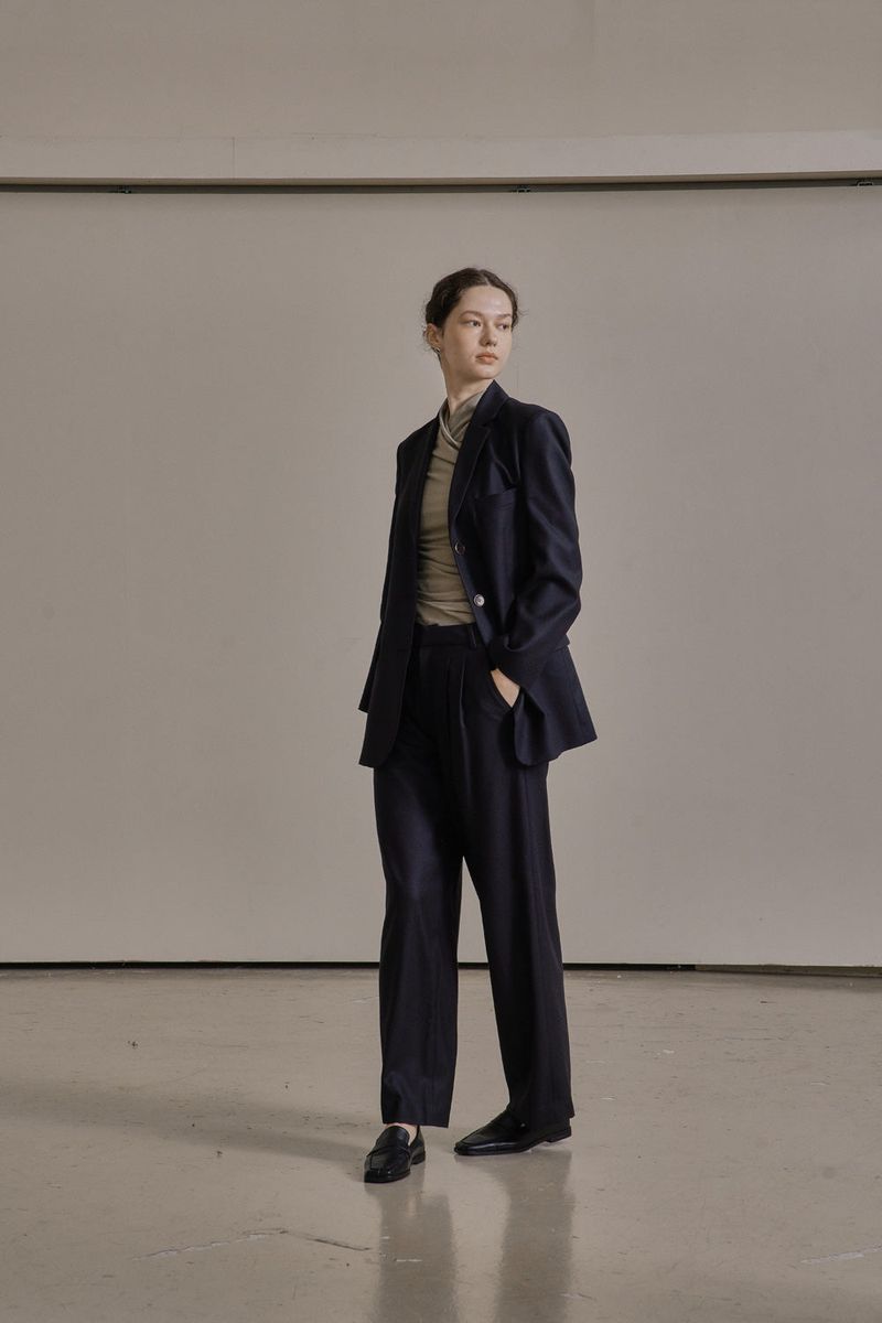 WOOL TWILL SETUP JACKET_NAVY