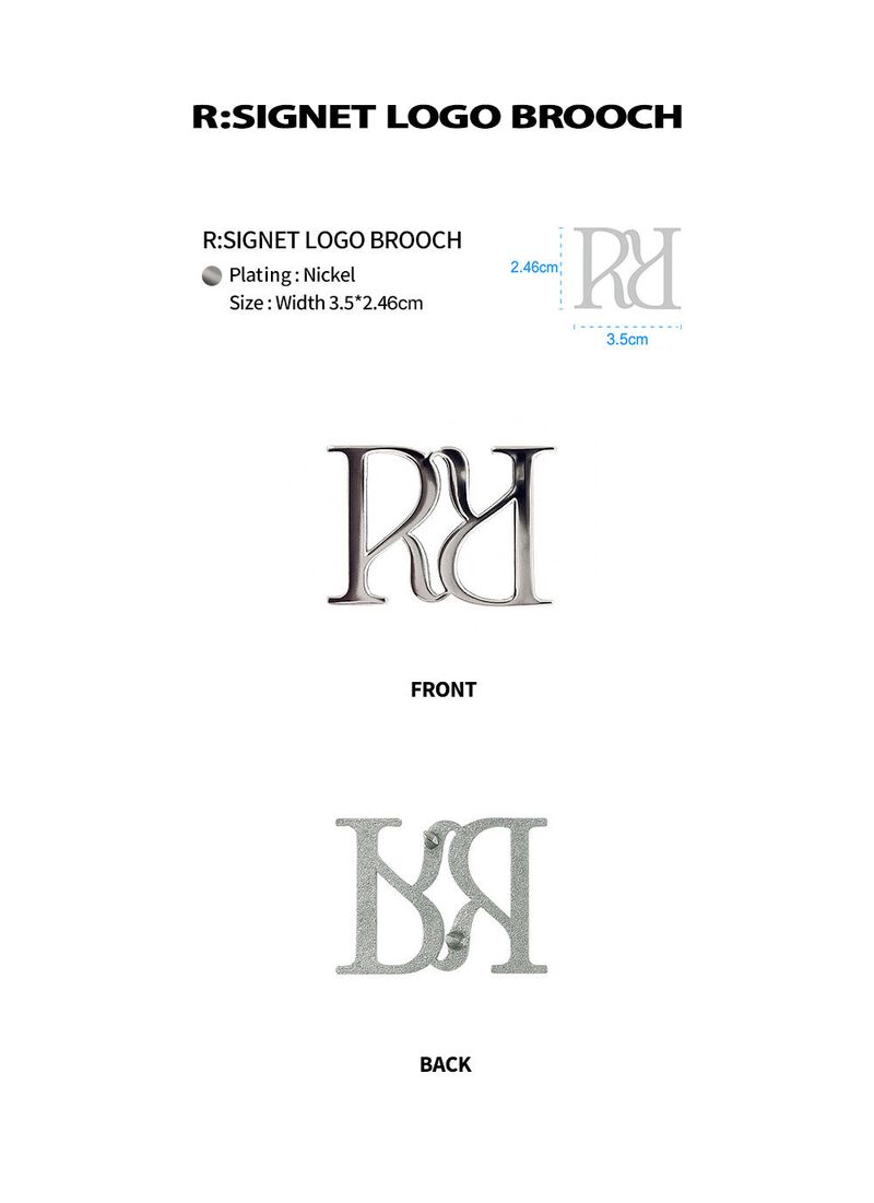 R:SIGNET LOGO BROOCH