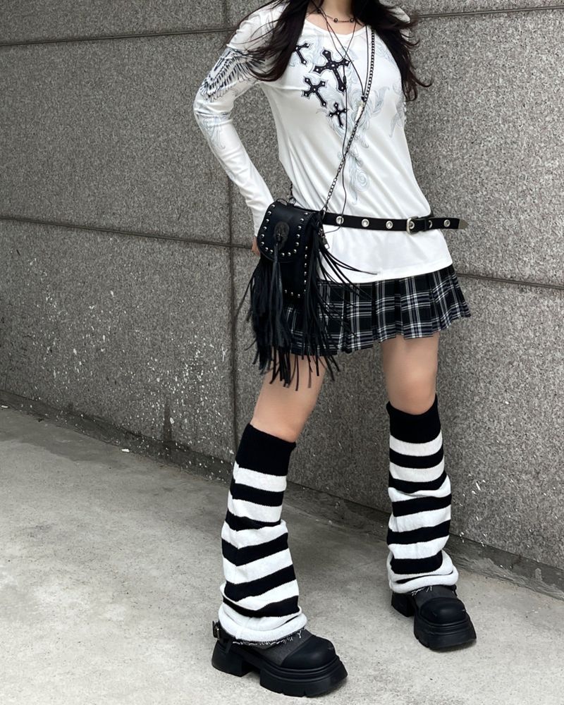 Stripe leg warmer