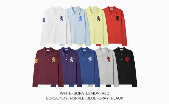 Horse Numbering PK Collar Long Sleeve Tee