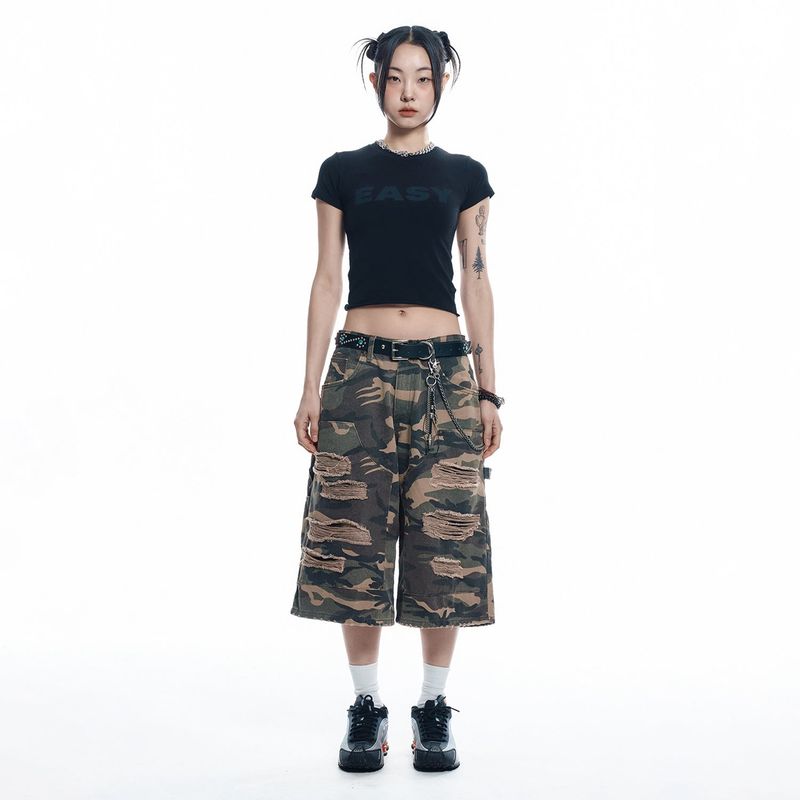 EASY See-through Crop Short Sleeve - Black