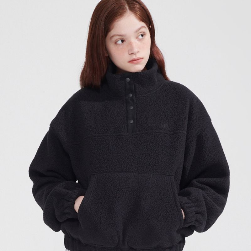 Between A and B（ビットウィーンエーアンドビー）の「NECK DUMBLE FLEECE SWEATSHIRT_BLACK（Tops）」