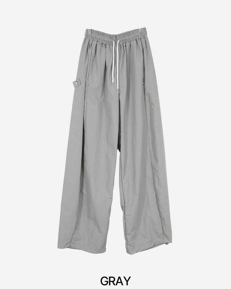 Side Snap Nylon Balloon Pants