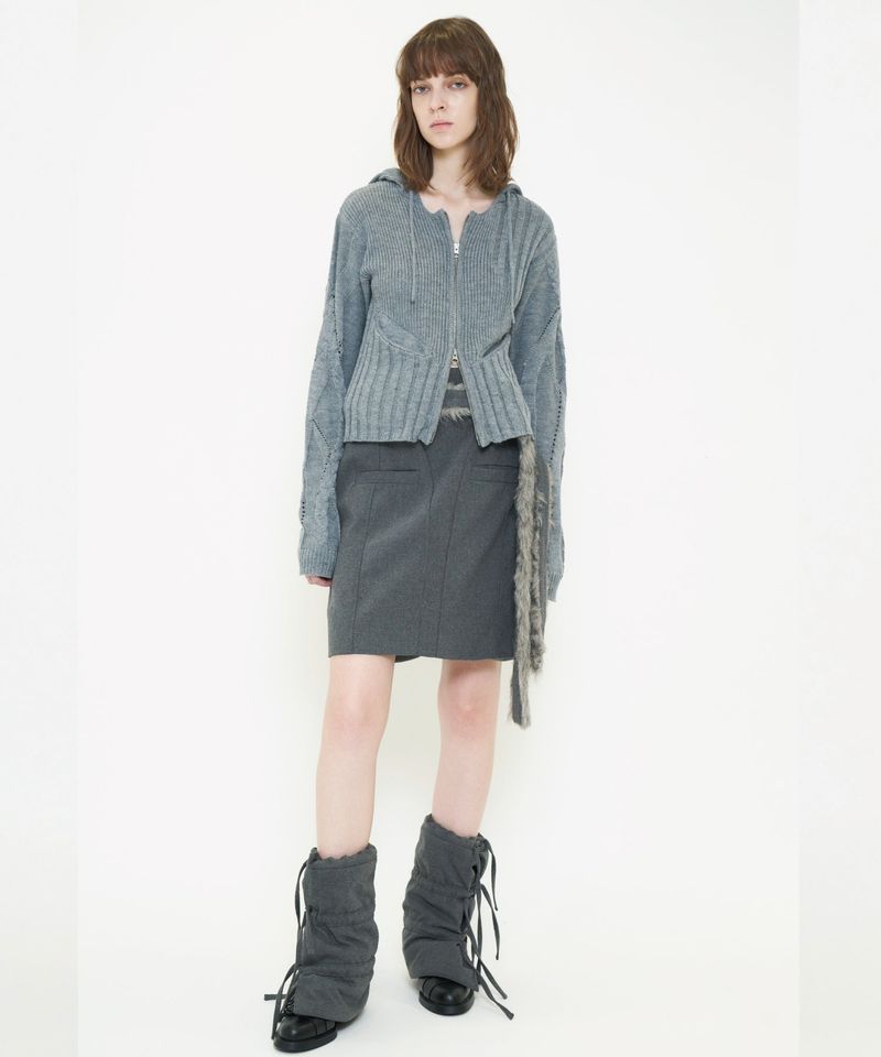 VIAVANDA（ヴィアヴァンダ）の「 FUR BELT MIDI SKIRT（Skirts）」