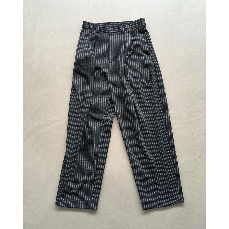[UNISEX] Stripe Curved Slacks