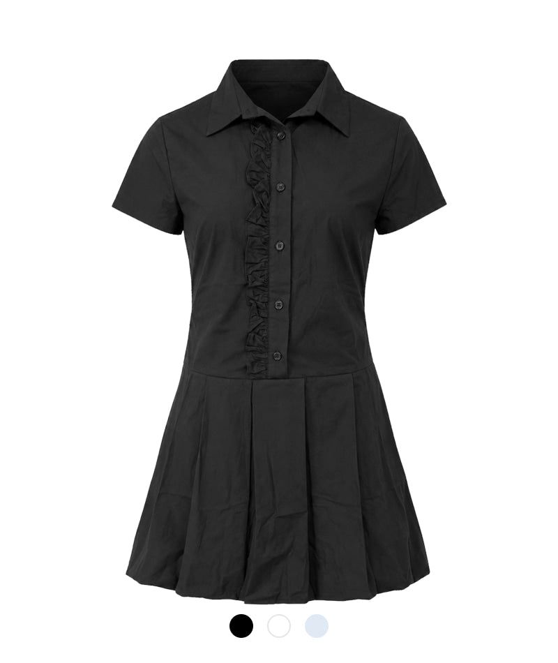 Cozy&Kitsch(コージーアンドキッチ)の「Miro Ruffle Line Mini Shirt Dress(Dresses)」