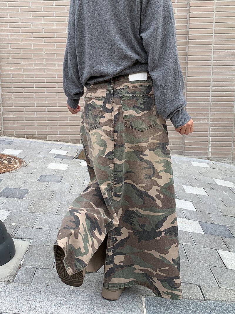 CAMOUFLAGE MAXI SKIRT