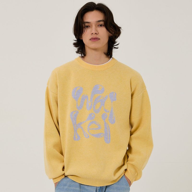 WK 3D logo knit