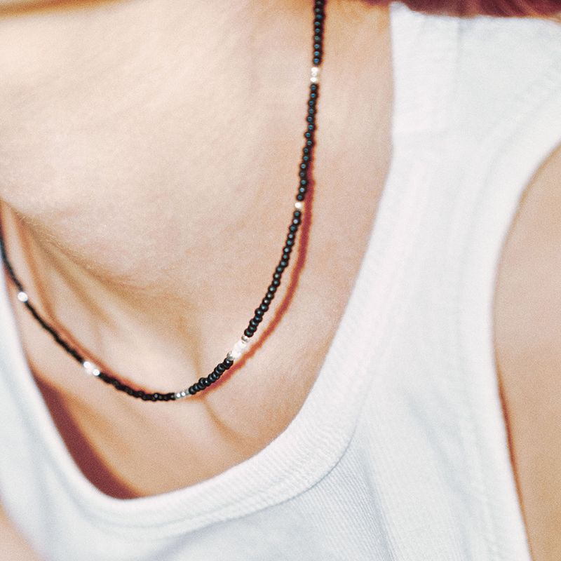 OURPIERRE（アワーピエール）の「LOVE SKINNY BEADS NECKLACE BLACK（Accessories）」