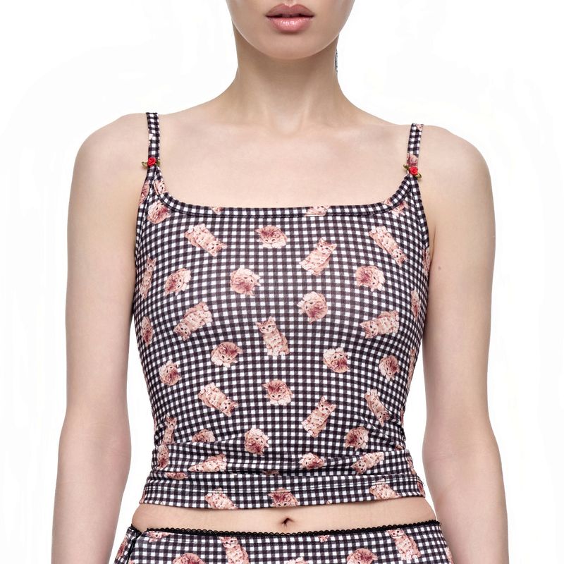 KITTEN CHECK SLEEVELESS