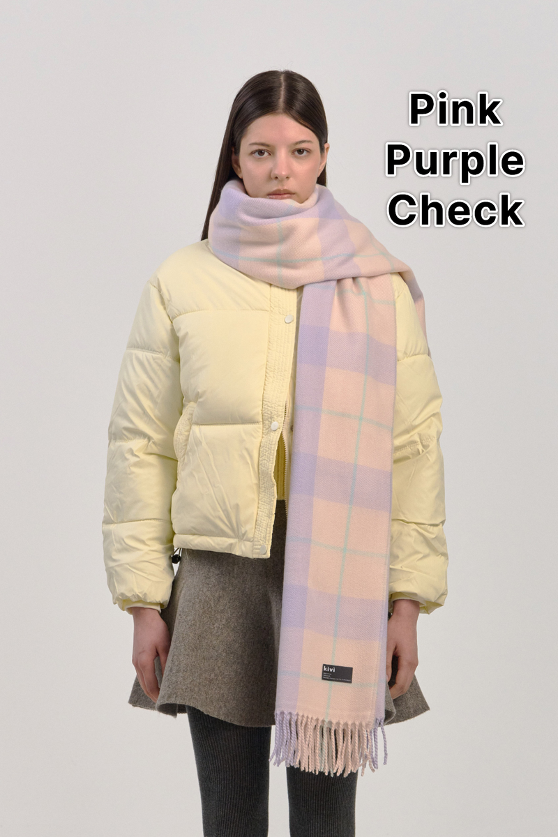 Checked muffler winter scarf (12COLOR)