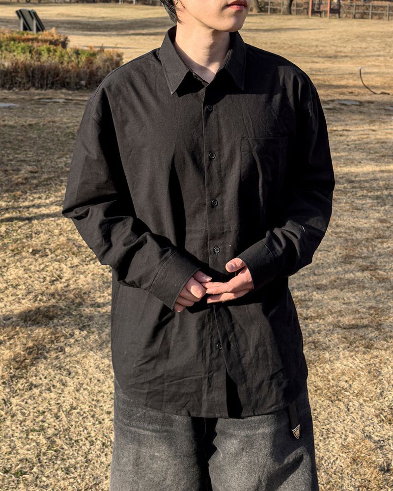 Formal Cotton Washed Oversized Shirt